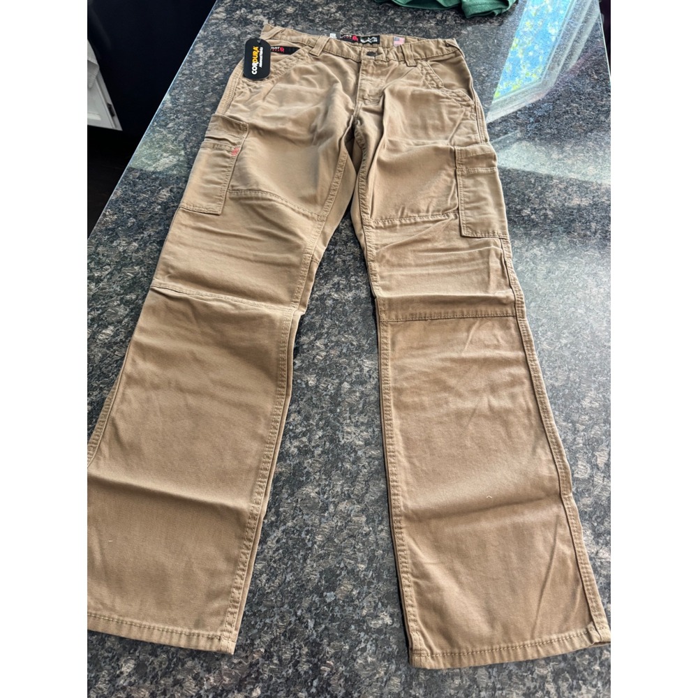 Ariat Work M5 FR Pants Mens 32x34 Field Khaki DuraLight Straight Leg 10027705